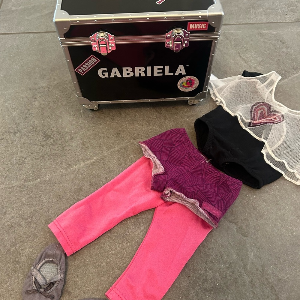 American girl doll Gabriel dance outfit and music case set